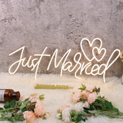 Just Married Yellow Neon Sign