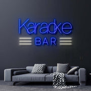 Karaoke Bar With Lines Neon Sign