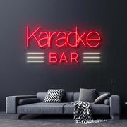 Karaoke Bar With Lines Neon Sign