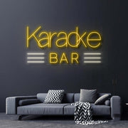 Karaoke Bar With Lines Neon Sign