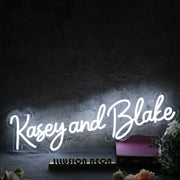 Kasey And Blake White Neon Sign