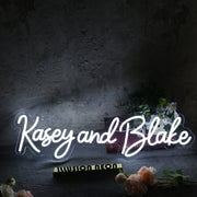 Kasey And Blake White Neon Sign