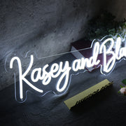 Kasey And Blake White Neon Sign