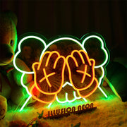 KAWS Covering Eyes Neon Sign