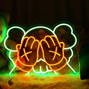 KAWS Covering Eyes Neon Sign