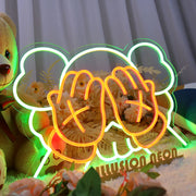 KAWS Covering Eyes Neon Sign