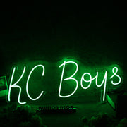 KC Boys Green Neon Sign