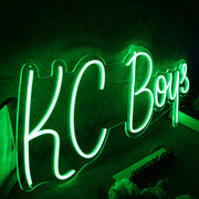 KC Boys Green Neon Sign