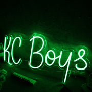 KC Boys Green Neon Sign