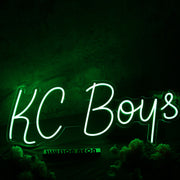 KC Boys Green Neon Sign