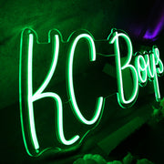 KC Boys Green Neon Sign