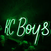 KC Boys Green Neon Sign