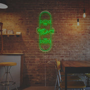 Keep Pushing With Skateboard LED Neon Sign