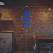 Keep Pushing With Skateboard LED Neon Sign