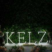 KELZ White Neon Sign