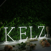 KELZ White Neon Sign