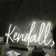 Kendall White LED Neon Sign