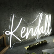 Kendall White LED Neon Sign