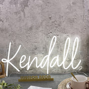 Kendall White LED Neon Sign