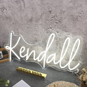 Kendall White LED Neon Sign