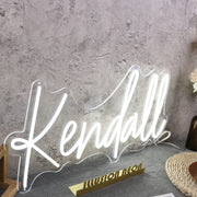 Kendall White LED Neon Sign