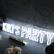 Kikis Party White Neon Sign