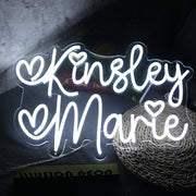 Kinsley Marie White Neon Sign