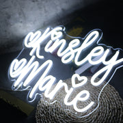 Kinsley Marie White Neon Sign