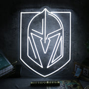 Knight Helmet White Neon Sign