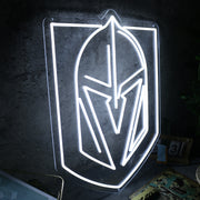 Knight Helmet White Neon Sign