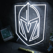 Knight Helmet White Neon Sign