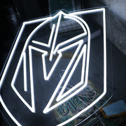 Knight Helmet White Neon Sign