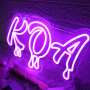 KOA Purple Neon Sign