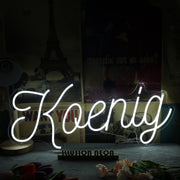 Koenig White Neon Sign