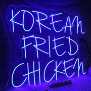 KOREAN FRIED CHICKEN Blue Neon Sign