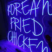 KOREAN FRIED CHICKEN Blue Neon Sign