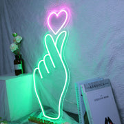 Korean Love Green Neon Sign