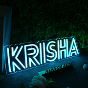 KRISHA Blue Neon Sign