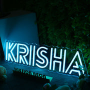 KRISHA Blue Neon Sign