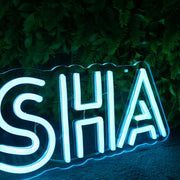 KRISHA Blue Neon Sign