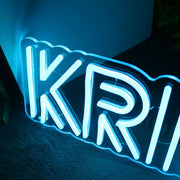 KRISHA Blue Neon Sign