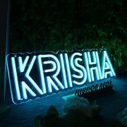 KRISHA Blue Neon Sign