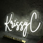 Krissy C White Neon Sign