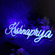 Krshnaprya Blue Neon Sign