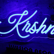 Krshnaprya Blue Neon Sign