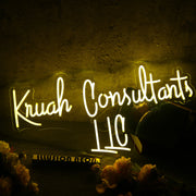 Kruah Consultants LLC Yellow Neon Sign