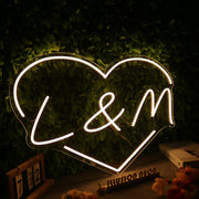 L And M Yellow Neon Sign