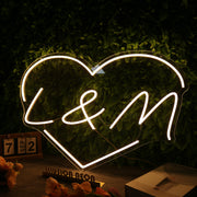 L And M Yellow Neon Sign