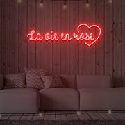 La Vie En Rose Neon Light Signs Custom Neon Sign For Wedding Bar Party Decoration