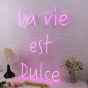 La Vie Est Dulce Purple Neon Sign